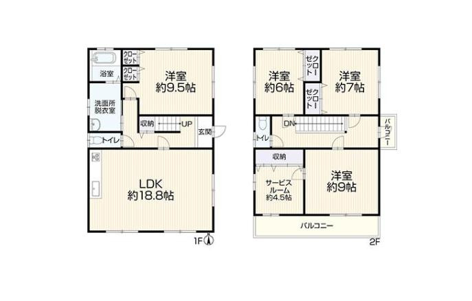 古河市上辺見　中古戸建の間取り