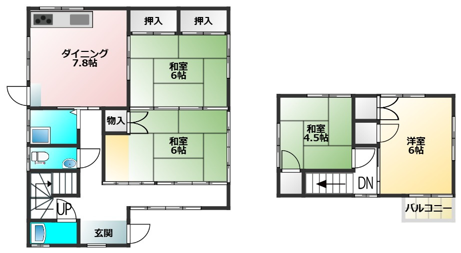 古城町戸建の間取り