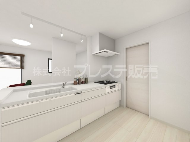奈良市平松４丁目の新築一戸建 全７区画のキッチン|７号地キッチン完成イメージ／人気の対面キッチン♪