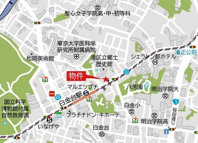 ラテスト白金台の地図