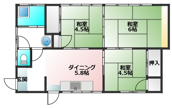 竹原町戸建の間取り