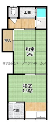 黒原城内町テラスハウス　賃貸の間取り