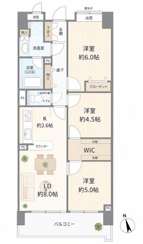 【間取り】 | クレストフォルム田町ベイフロントスクエア