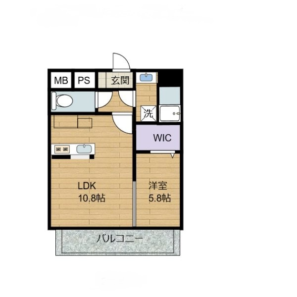 熊本市中央区琴平２丁目の賃貸マンションの間取り