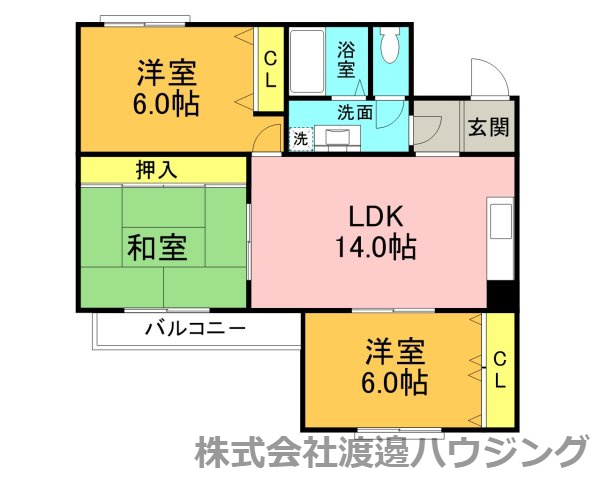 箕面リビエールハイツ1stの間取り