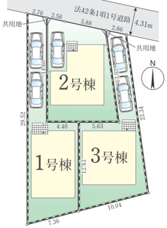 【区画図】 | 【仲介手数料無料！！】日野市日野台2丁目　新築戸建て（全3棟）3号棟　5099万円