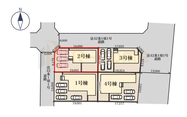第2八千代町菅谷　新築戸建て　2号棟の区画図|大きなお買い物だからこそ、メリット・デメリットを伝えさせて頂きます。
R-homeにお任せください♪