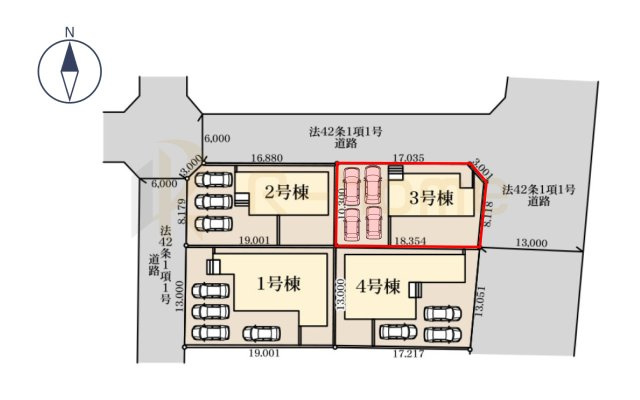 第2八千代町菅谷　新築戸建て　3号棟の区画図|大きなお買い物だからこそ、メリット・デメリットを伝えさせて頂きます。
R-homeにお任せください♪