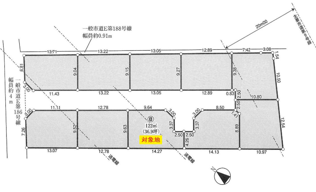 【サンスターホーム】武蔵村山市岸1丁目　⑧区画の土地図