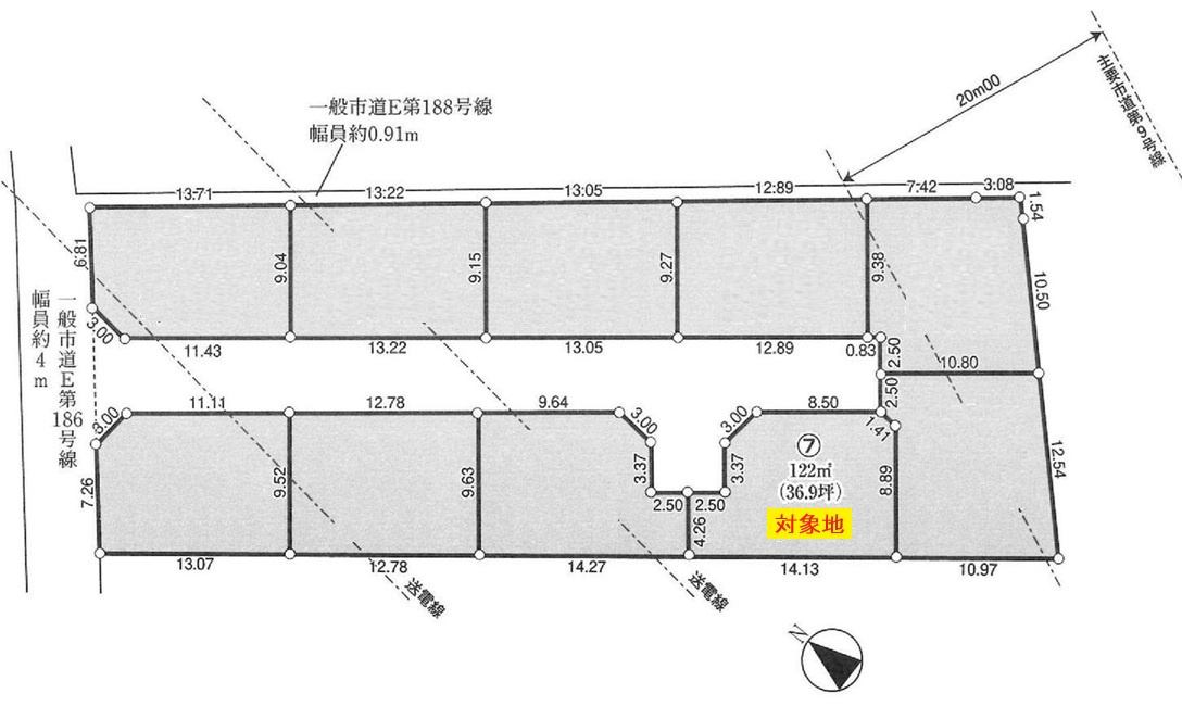 【サンスターホーム】武蔵村山市岸1丁目　⑦区画の土地図
