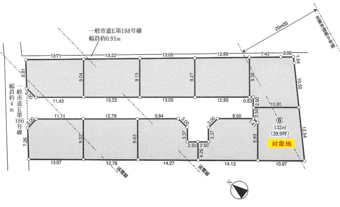 【サンスターホーム】武蔵村山市岸1丁目　⑥区画の土地図