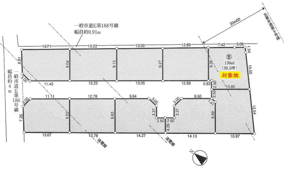 【サンスターホーム】武蔵村山市岸1丁目　⑤区画の土地図