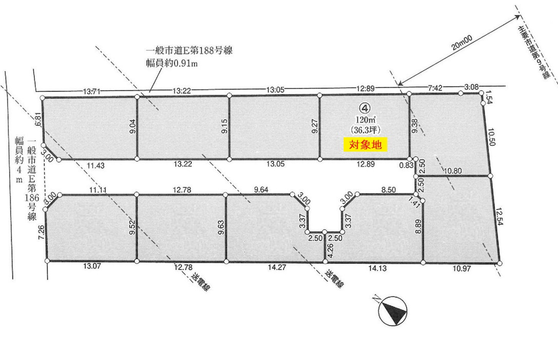 【サンスターホーム】武蔵村山市岸1丁目　④区画の土地図