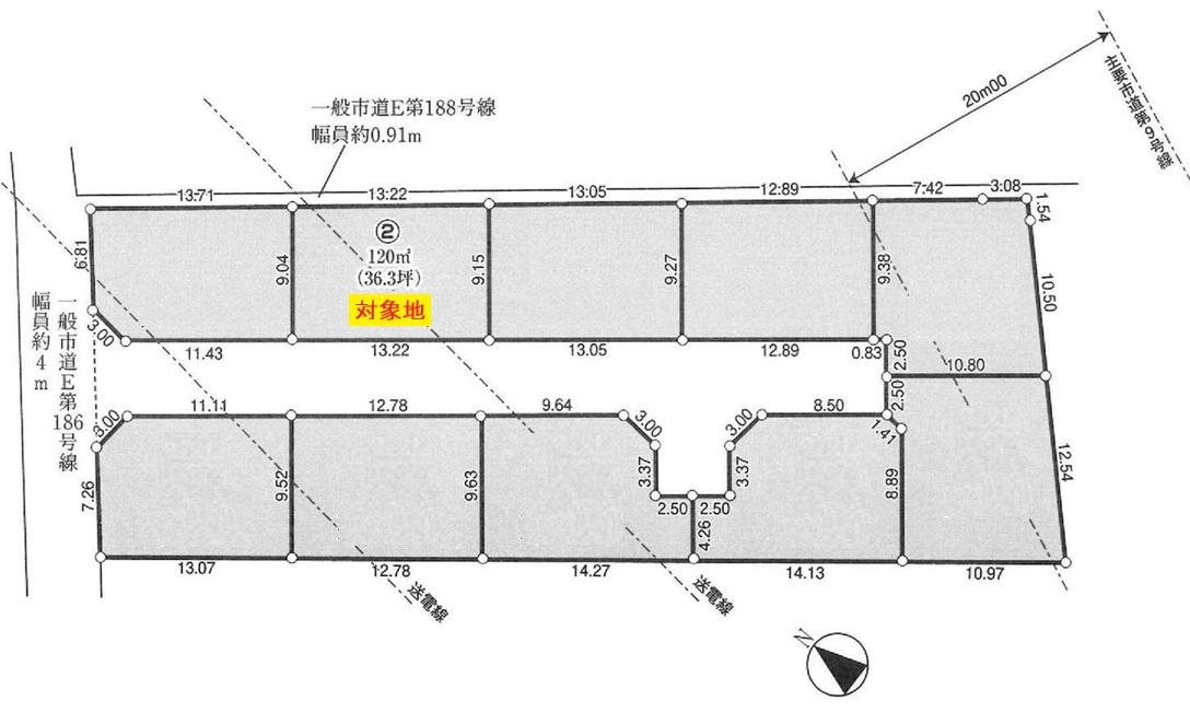 【サンスターホーム】武蔵村山市岸1丁目　②区画の土地図