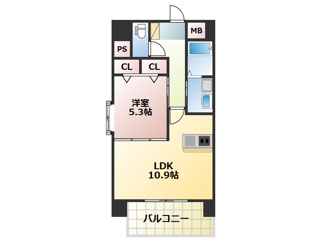 熊本市中央区古桶屋町の賃貸マンションの間取り