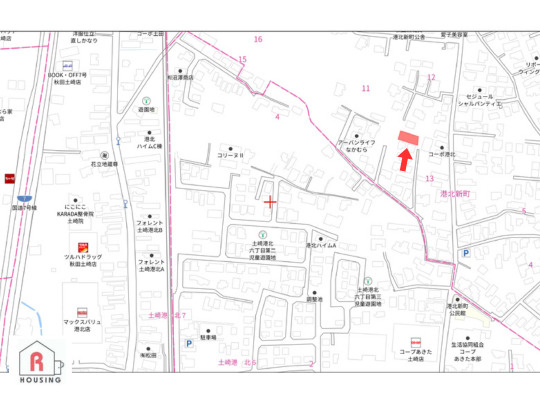 【売土地】秋田市港北新町の地図