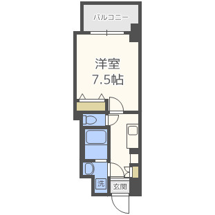 大阪市浪速区恵美須西２丁目の賃貸マンションの間取り