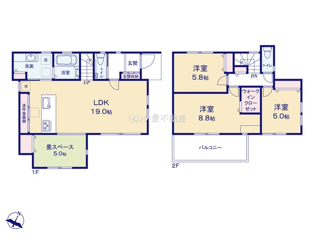 《仲介手数料無料》ふじみ野市駒西１丁目1-7新築一戸建てフェリシティの間取り