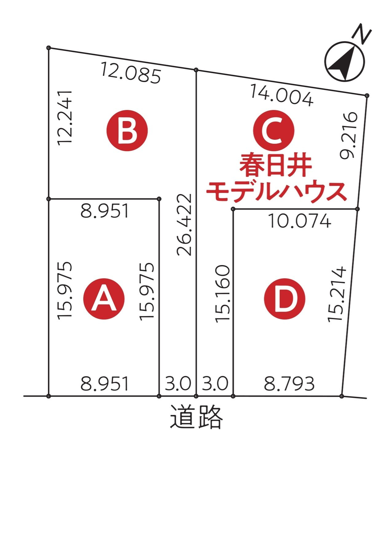 nattoku住宅　柏井町モデルハウスの区画図