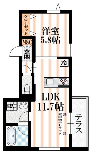 ベルティオン東新宿の間取り