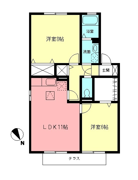 サンローズ鵠沼Bの間取り