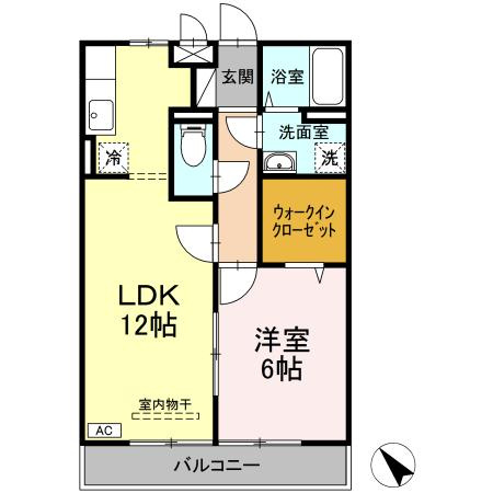 セイシェル・大山 B棟の間取り|使い勝手の良い間取りです♪