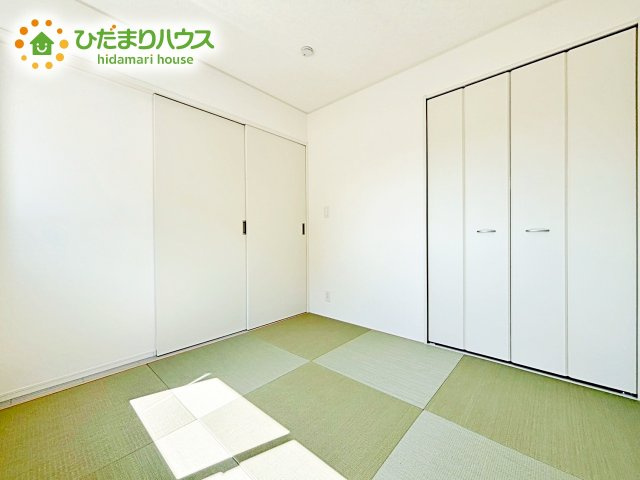 【和室】 | 那珂市瓜連第14　新築戸建　5号棟 | リビング続きなので客間、家族のくつろぎスペース、洗濯物を畳んだり家事スペースなど広い用途に使えます♪