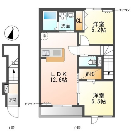 仮称）柏市船戸　新築アパートの間取り