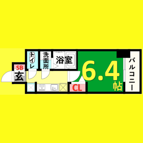 アステリ鶴舞ディオ　名古屋市賃貸　仲介手数料無料の間取り