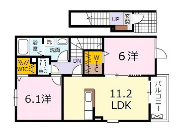広島市安佐北区亀山２丁目のアパートの間取り