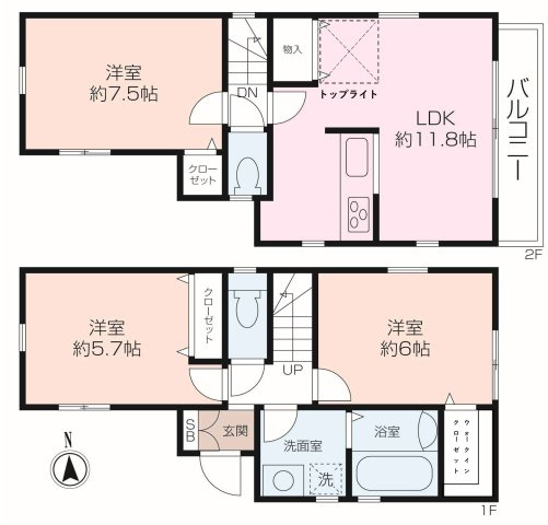 ＊室内リフォーム施工＿WIC付き！＊＿ハイランド4丁目中古戸建の画像