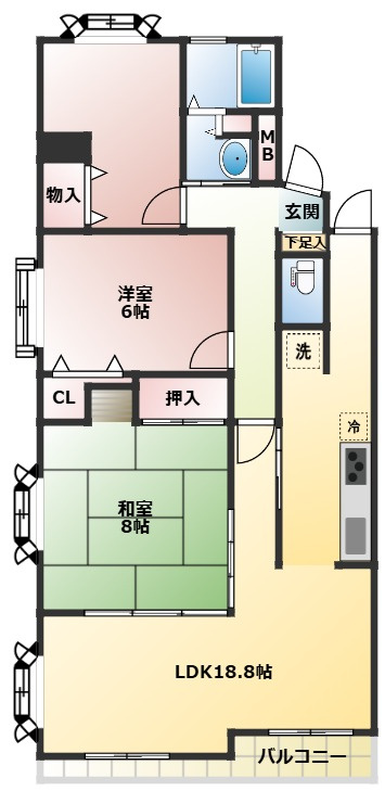 ペアタウン　A棟の間取り