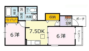グッディ亀山Aの間取り