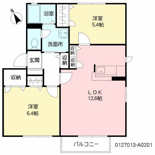 ビューハイム A棟の間取り|使い勝手の良い間取りです♪