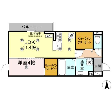 【間取り】 | クランツ古川西 A棟