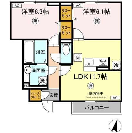 エミネント・グランの間取り|使い勝手の良い間取りです♪