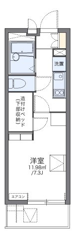 レオパレスパークタウン北斗の間取り