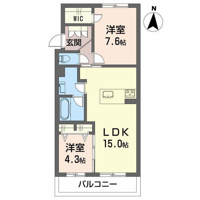 各務原市蘇原村雨町３丁目の賃貸マンションの間取り