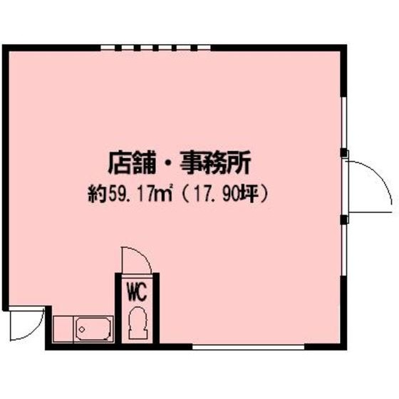 岐阜市鷺山の店舗事務所の間取り