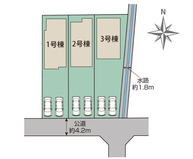 平塚市山下３丁目新築戸建て　１号棟の区画図|区画図「平塚市山下3丁目新築戸建て」