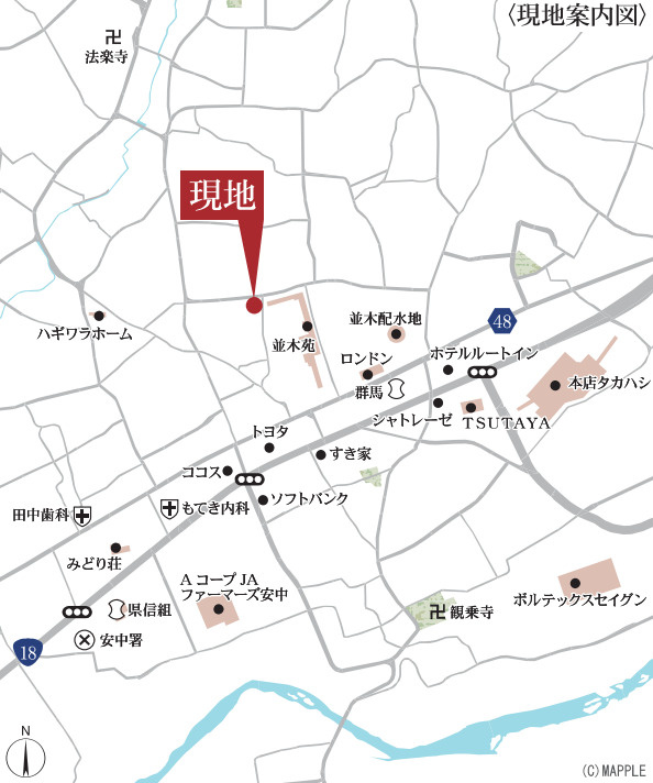 【新築平屋】安中市古屋　３号棟(全３棟)　リーブルガーデン　新築建売分譲の地図