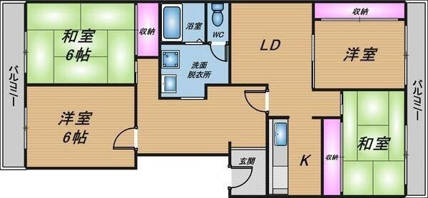 南港コープうしお24号棟の間取り