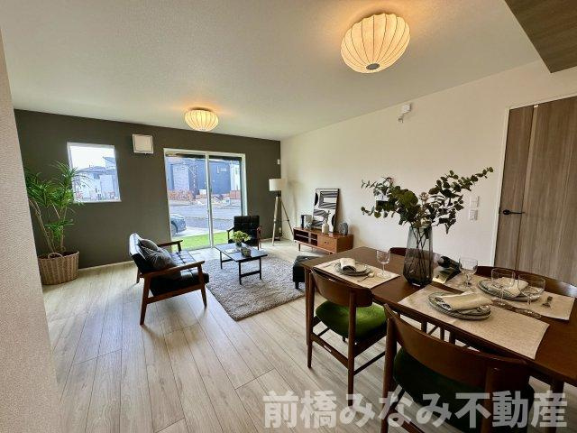 【新築平屋】高崎市下之城町1期　限定1棟　リナージュ　新築建売の居間・リビング|使いやすいリビングです