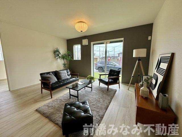 【新築平屋】高崎市下之城町1期　限定1棟　リナージュ　新築建売の居間・リビング|使いやすい居間です