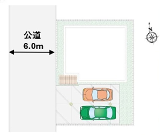 飯能市川寺・全1棟　新築一戸建　～LDK17帖～の区画図|並列駐車2台可能です。(車種制限あり)