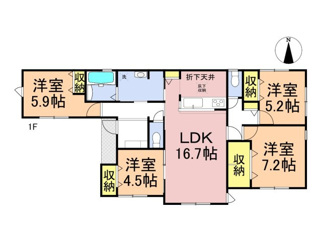 リーブルガーデン　本巣市三橋　全1区画分譲の間取り|■1号棟　■ヤマダ不動産　株式会社リライフ　
■夢のマイホーム購入をフルサポートします！