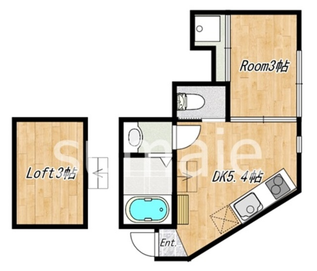ルポルテの間取り|ロフト付きのお部屋です。