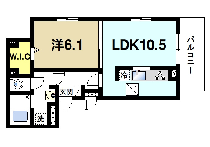 ラヴィエールⅠの間取り|1LDKの間取り