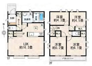 【間取り】 | 小平花小金井5丁目Ⅱ期　全2棟　B号棟 | 小平花小金井5丁目Ⅱ期　全2棟　B号棟