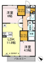 【間取り】 | ファミリーにぴったりの2LDKの間取りです！